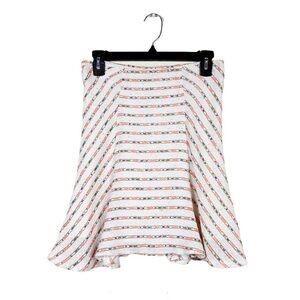 Anthropologie Maeve Lucaya Tweed Twirl Swing Ivory Gold Stitch Skirt 
Size 2